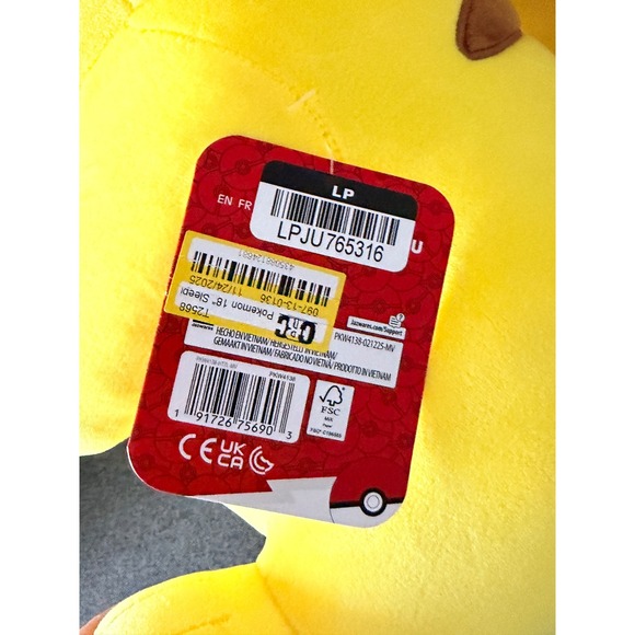 Pokemon Sleeping Pikachu Plush 18 Inch Large Stuffed Animal Jazwares NWT - Picture 3 of 3